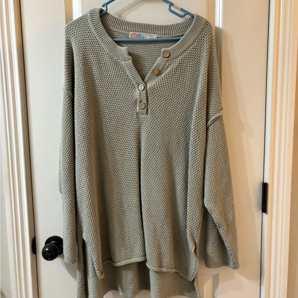 Free People Hailee Sweater Set - size small - color: salt water khaki - Picture 4 of 6